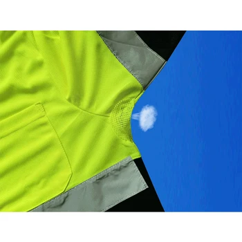 HI VIS de Manga Larga ropa de trabajo de la Camisa con Cinta Reflectante Fresco y Seco de Seguridad Polo 2 Tono ES/ISO20471 Clase 1