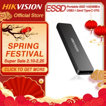 Hikvision HikStorage Portable SSD de 512 GB Externo SSD de 1 tb Unidad de Disco SSD de 256 gb USB3.1 Tipo-C Gen2 Disco de Estado Sólido de PC reemplazar el hdd