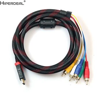HIPERDEAL 5 pies de HDMI a 5RCA Macho de Audio del Componente de Vídeo Convertir Cable de 1,5 M Para HDTV 1080P HW