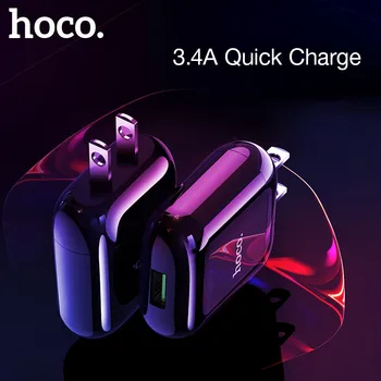 HOCO 3.4 UN Rápido NOS Cargador de Carga Rápida USB 3.0 Cargador para el iPhone 12 Max Pro 11 Xs Max 8 7 6 Plus Xiaomi Huawei Super Carga