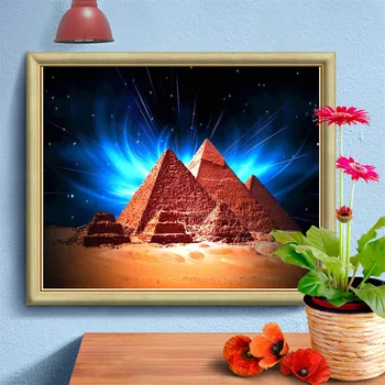 HUACAN Plena Plaza del Diamante Pintura 5D Paisaje Bordado de la Pirámide de Mosaico de la Nueva Llegada de la Decoración del Hogar