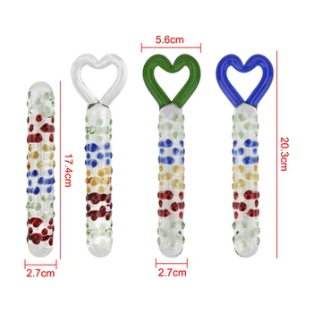 IKOKY Cristal Consolador de Vidrio Artificial Pene Productos de Sexo Vaginal con la Estimulación Anal Juguetes Sexuales para las Mujeres de Largo Butt Plug Anal Beads