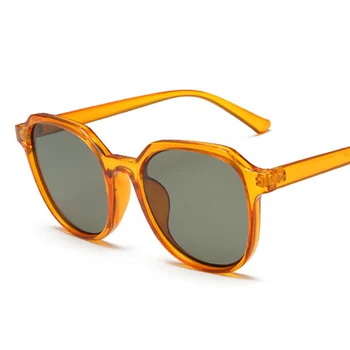 Ins Popular Candy Redonda del Color de las Gafas de sol de las Mujeres de la Marca del Diseñador Retro Naranja Tonos de los Hombres Gafas de Sol UV400