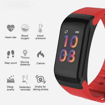 Inteligente Reloj de Pulsera de Fitness Con Frecuencia Cardiaca el Monitor de Presión Arterial Pasos Tracker Smartwatch de las Mujeres de los Hombres de la Llamada de Recordatorio para el iPhone