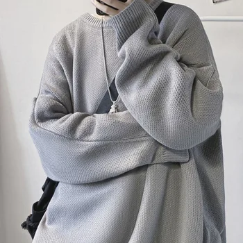 Invierno Brillante Suéter de los Hombres Calientes de la Moda Casual en tejido Jersey de los Hombres Ropa Suelta coreano Tejido de punto Suéteres para Hombre de la Ropa M-XL