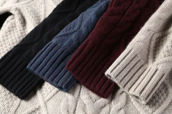 Invierno suéter de las mujeres de cuello alto suéter de cachemira femenino sólido thicked tejer suéter nuevo giro patrón de fondo cálido jersey