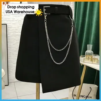 Irregular de la falda de 2020 otoño nuevo coreano de cintura alta sólido dividir una línea de falda Femenina de Anime Faldas Cortas plisowana spodnica saia