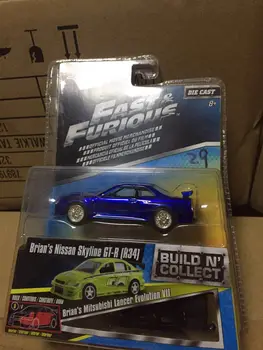 Ja da 1:64 Brian Niss un GTR R34 de aleación de coche de juguete juguetes para los niños diecast modelo de coche de regalo de Cumpleaños