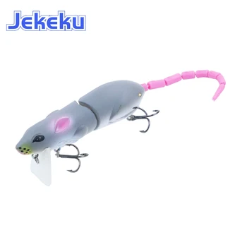 JEKEKU 1pc Nuevo Artificiales Ratón de la Pesca con Señuelos de Plástico de la Rata de Pesca Multi-articulares de Cebo Señuelo de la Pesca con Anzuelos de Pesca