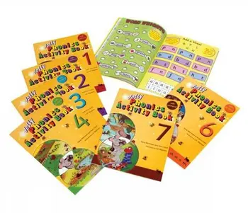 Jolly Phonics Libros de actividades 1-7 : en Precursiva Letras (inglés Británico ed Infancia de regalo de los Niños Libro de Lectura, libro de actividades