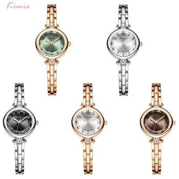 Kimio De Lujo De Diamantes De Imitación De Cuarzo Reloj De Acero Inoxidable Relojes De Pulsera De Moda Casual Impermeable Reloj De Pulsera Mujer Reloj De Vestir