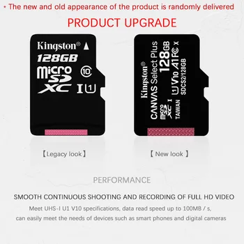 Kingston Tarjeta de Memoria flash de 128 gb 64 GB 32 GB 16 GB de tarjeta Micro sd Clase 10 UHS-1 8G C4 Microsd TF/SD Tarjetas para el teléfono Inteligente