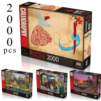 KS Juegos de Puzzle de 2000 Piezas 8 Diferentes Imágenes del Paisaje rompecabezas juguetes para adultos para niños juegos para niños Juguetes educativos
