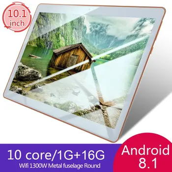 KT107 de Plástico de la Tableta de 10.1 Pulgadas de alta definición de Pantalla Grande Android Versión 8.10 de la Moda Portátil de la Tableta de 8G+64G Blanco Tablet xiajia