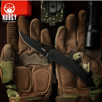 KUBEY KU150 Tacitcal Cuchillo Plegable D2 Hoja de Supervivencia de la EDC Flipper para Acampar al aire libre de la Caza de Herramientas