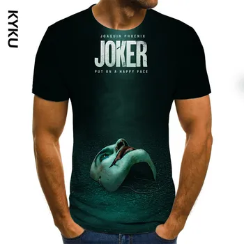KYKU caliente-venta de Payaso Impreso en 3D Camiseta de los Hombres del Joker Rostro Masculino camiseta 3d Payaso de Manga Corta Camisetas Divertidas Tops y Camisetas