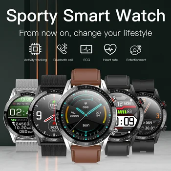 L13 Reloj Inteligente Hombres de la prenda Impermeable IP68 ECG PPG Bluetooth de la Llamada Presión Arterial Frecuencia Cardíaca Deportes Smartwatch de Fitness Tracker VS L2