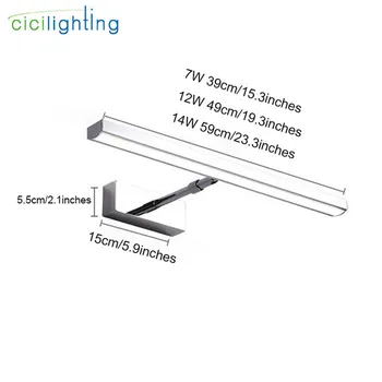L39cm 49 cm 59 cm de Gabinete del LED de Luz de 19cm de 27cm Brazo Extensible para los Gabinetes de la Lámpara de LED Flexible de Baño Luces de Espejo de la Vanidad de la Pared