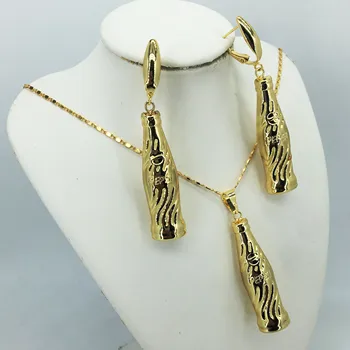 La alta calidad italiana en color oro de la joyería para las mujeres Africanas de la perla de la joyería de moda de la joyería del collar de los pendientes de la joyería de la pulsera