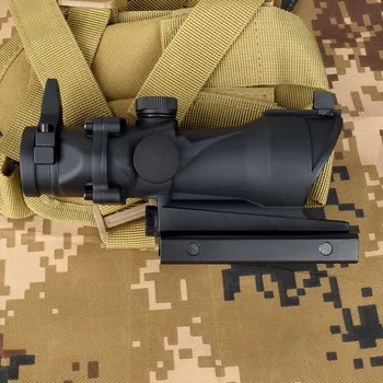 La caza de vista de la Caza Alcance ACOG 1X32 Táctica Rojo Verde Punto de Vista Iluminado Óptica Rifle Alcance Con 20mm de Ferrocarril Para Airsoft Gun