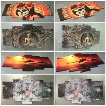 La Decoración Del Hogar Moderno Arte De La Pared Modular Imagen 5 Panel De Naruto Carácter De Impresión En Lienzo Para La Sala De Estar De Pintura De Carteles Marco