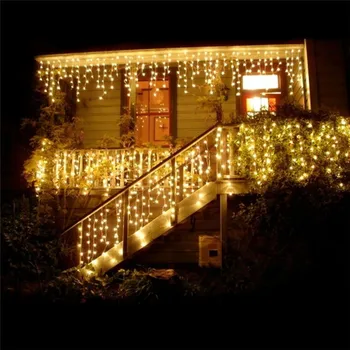 La navidad Guirnalda LED de la Cortina de Carámbano de Cadena de Luz de 220V 5m 96Leds Interior de la Gota LED de la Parte del Jardín de la Etapa al aire libre, Luz Decorativa