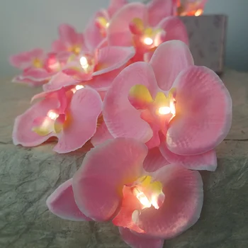 La novedad de la orquídea Flor de Hadas Cadena de Luces de 3M de 20 LEDs, Iluminación de Vacaciones floral de alimentación por batería,Boda Decoración,Espejo de la luz
