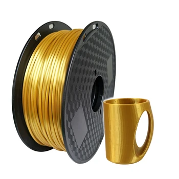 La seda PLA de Oro de la Impresora 3D del Filamento 1.75 mm 250g/500g/1Kg de los Filamentos de Brillo Sedoso 3D Pen Materiales de Impresión Brillante Metálico Como se Sienten