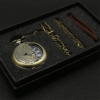 La vendimia Mecánica Reloj de Bolsillo Conjunto de Lujo Colgante de Relojes para Hombres Colgante de Reloj Collar de Cadena de Bolsa de la Bolsa de reloj de bolsillo