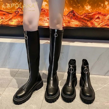 Lapolaka 2021 a los recién Llegados con Cremallera Frontal INS Cómodas de Moda Dropship Damas Zapatos Botas de Mujer Calzado Fresco de la Calle de la Moda de Arranque