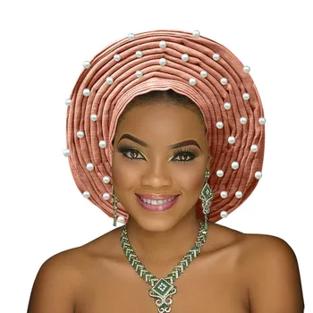 Las mujeres gele para envolver la cabeza de áfrica cabeza auto envoltura de áfrica headtie de nigeria gele para la boda