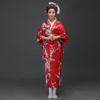Las Mujeres japonesas Originales Yukata Vestido Tradicional Kimon Rendimiento Trajes de Baile samurai японская одежда kimono feminino