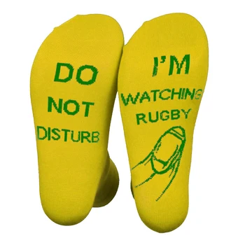 Las mujeres los Hombres No Molestar estoy Viendo Rugby Regalo Divertido del Desgaste Diario a mitad de la Pantorrilla Calcetines de la Novedad Cómodo de la Moda Suave de la Letra Impresa