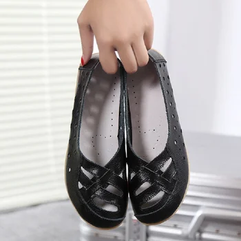 Las mujeres Pisos Zapatos de Deslizamiento En los Zapatos Para Mujer de Moda de las Mujeres Mocasines Planos de Cuero Genuino de las Mujeres Zapatos Casual Mujer Zapatos Mujer
