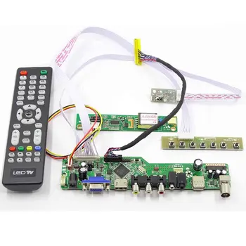 Latumab LCD de la pantalla LED del Controlador Controlador de la Junta de kit para B156XW01 V. 0 TV+HDMI+VGA+USB