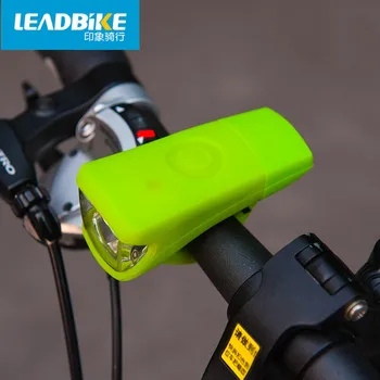 LEADBIKE Bicicleta Luz Delantera de Material de Silicona de la Linterna para Bicicleta Conjunto de Carga Usb Bicicleta Accesorios de Ciclismo Con la batería