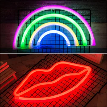 LED de Señal de Neón Luces de la Noche de los Labios en la Nube de la Lámpara de Pared de la Decoración de la Luz del enchufe USB para la Decoración de Interiores Fiesta de la Boda de la Sala de amor romántico