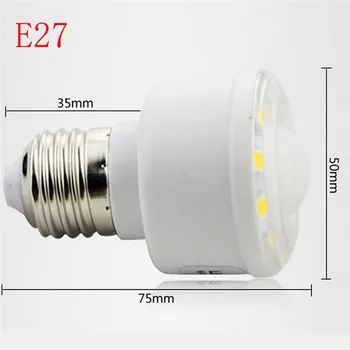 Led E27/US plug Auto PIR Sensor de Movimiento por Infrarrojos 3W 10 LED de Luz de Lámpara de Ahorro de Energía de la Luz con una Bombilla de tubos para la cocina, cuarto de baño