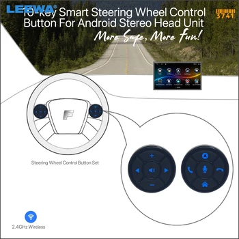 LEEWA Ultra Slim 10-tecla de Coche Smart Wireless de Dirección de la Rueda de Control, Botón Adecuado Para Coche Android Estéreo de Navegación de la Unidad principal