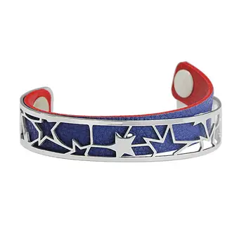 Legenstar 14 MM Pulsera de Estrella de Manchette Brazalete Femme Intercambiables Reversible de la Banda de Cuero pulsera Brazalete de las Mujeres