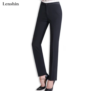 Lenshin Delgada Pantalones Formales de Trabajo de Verano Desgaste de Longitud Completa de Negocios Profesional para la Mujer Pantalones Slim Mujer Señora de la Oficina de la Carrera