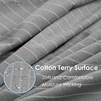 LFH Sólido de Algodón de rayas Terry cubrecolchón Impermeable de la Cubierta de Todos los tamaños Disponibles los Ácaros del Polvo Impermeable Protector de la Hoja de Cama