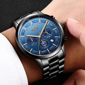 LIGE Reloj de los Hombres de Moda de los Deportes de Cuarzo Reloj para Hombre Relojes de la Marca Superior de Lujo Azul de Negocios Impermeable Reloj Relogio Masculino 2020