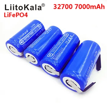 LiitoKala 3.2 V 32700 7000mAh 6500mAh LiFePO4 Batería 35A Descarga Continua Máxima 55A de Alta potencia de la batería+Níquel hojas