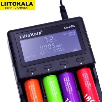 LiitoKala Lii-PD4 Pantalla LCD de 3.7 V 18650 18350 18500 16340 21700 20700B 20700 14500 10440 26650 1.2 V AAA NiMH batería de Litio-Batería Ch