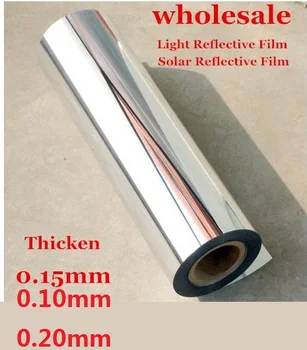 Los 50cm*2M de Ancho MASCOTA Espejo de Plata Reflectante Pegatinas Impermeables a la Luz UV Película Opaca