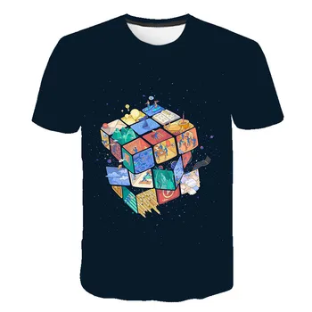 Los hombres de Verano de 2020 Cubo de Rubik Impreso casual 3D T-shirt tops de verano en 3D de alta calidad de color de camisetas impresas