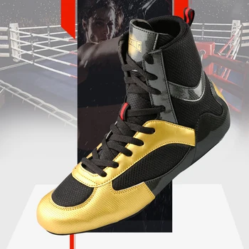 Los Hombres Zapatos De Lucha Libre Ligero De Boxeo, Artes Marciales Taekwondo Sanda Zapatos De Entrenamiento De Combate De Lucha Libre De Zapatillas De Deporte De Tamaño Más 35-46