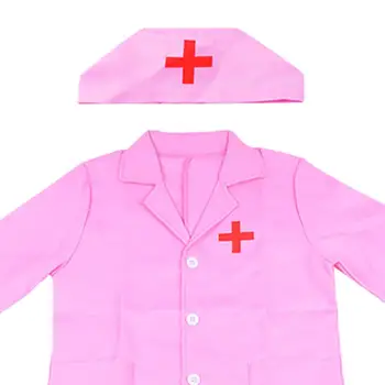 Los Muchachos De Los Niños De Las Niñas Médico De La Capa De Enfermería Sombrero Uniforme De Fantasía Vestido De Traje De Cosplay