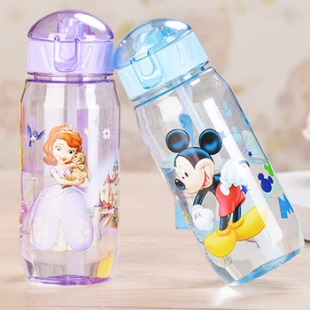 Los niños de Alta Capacidad de 400 ml de Vacío Lindo Botella de Agua Botella de Plástico PP a los Niños de Bebé de dibujos animados de Mickey Minnie Deporte Equipados